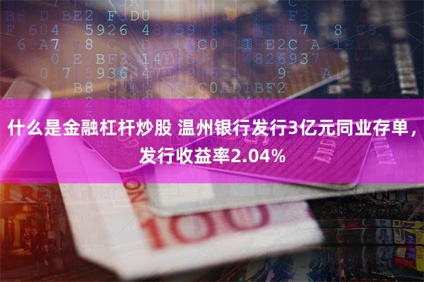 什么是金融杠杆炒股 温州银行发行3亿元同业存单，发行收益率2.04%