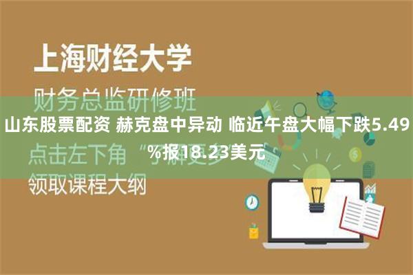 山东股票配资 赫克盘中异动 临近午盘大幅下跌5.49%报18.23美元